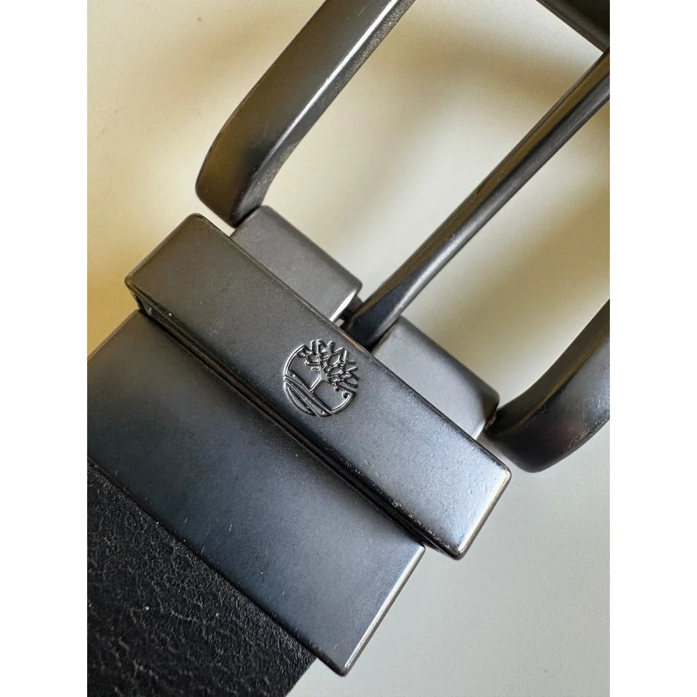 Timberland Mens Reversible Leather Belt Size 32-36 Black Brown Gunmetal Buckle